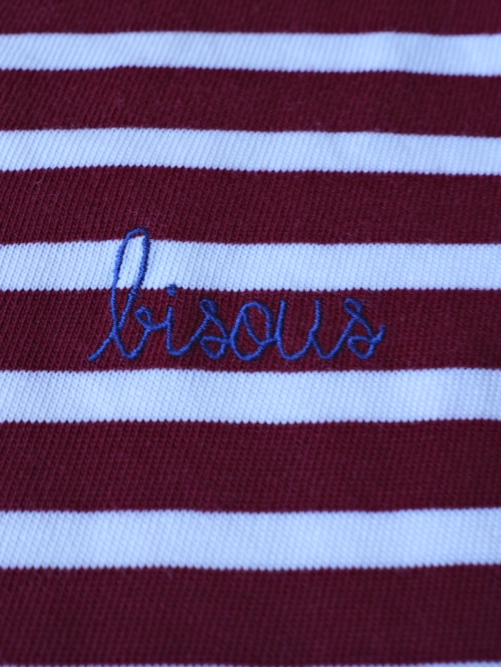 Maison Labiche Breton Stripe Shirt Red White French Girl Parisian Tee XS Bisous